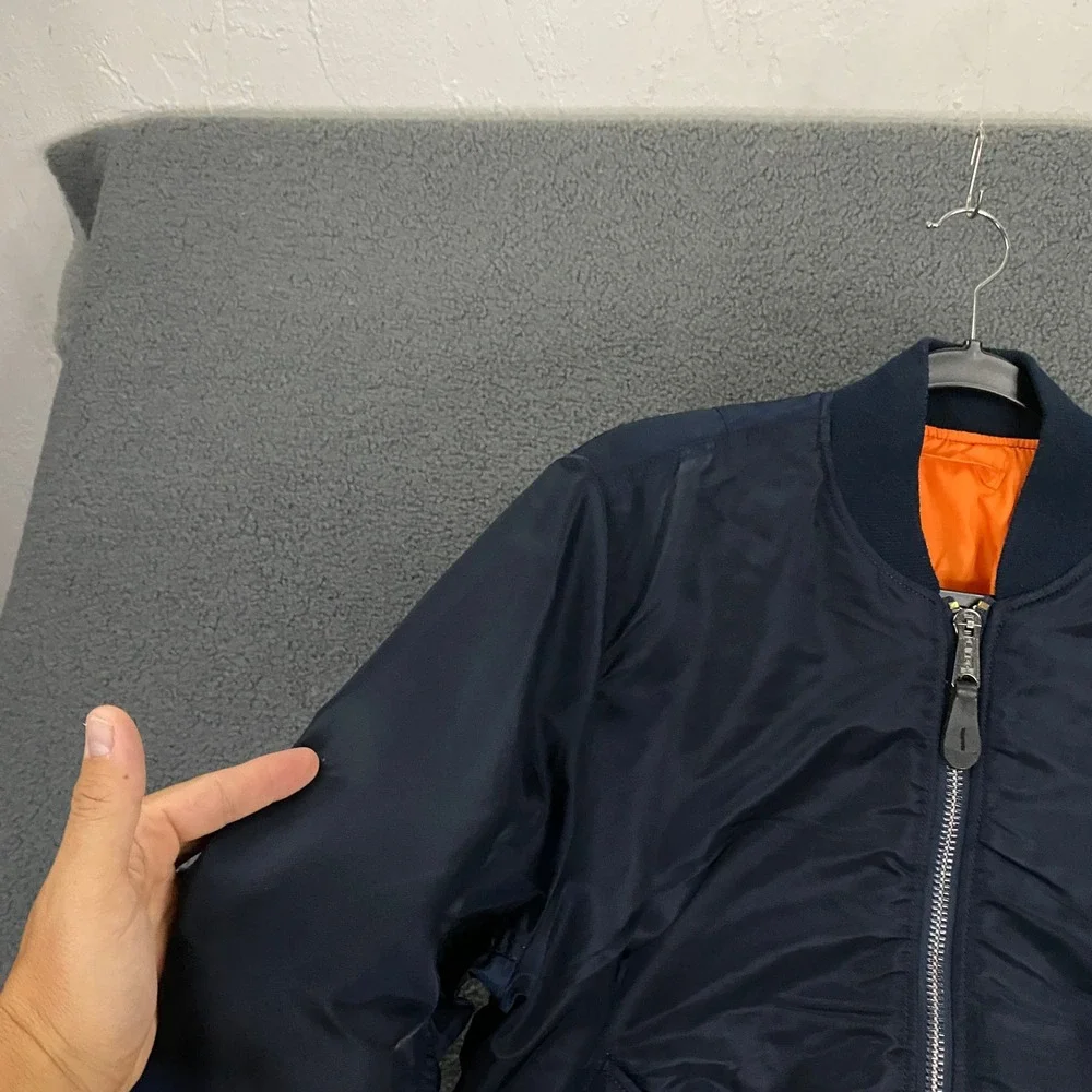 Alpha Industries MA-1 Intermediate Flyers Jacket sz Small Navy Reversible Bomber